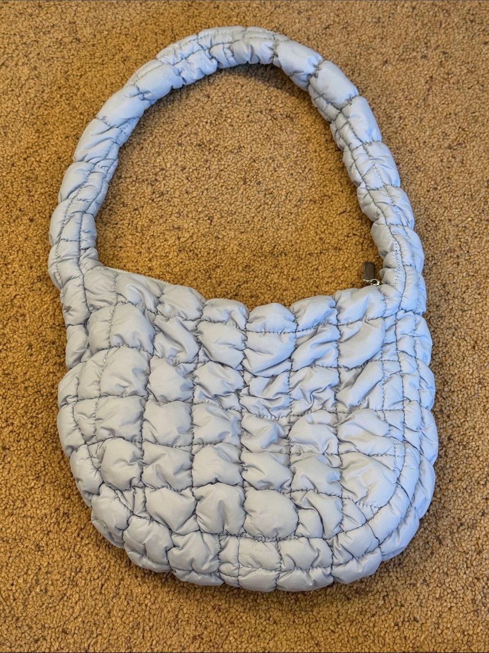 Pale Blue Quilted Shoulder Bag - Soft Puffer Style - brand new